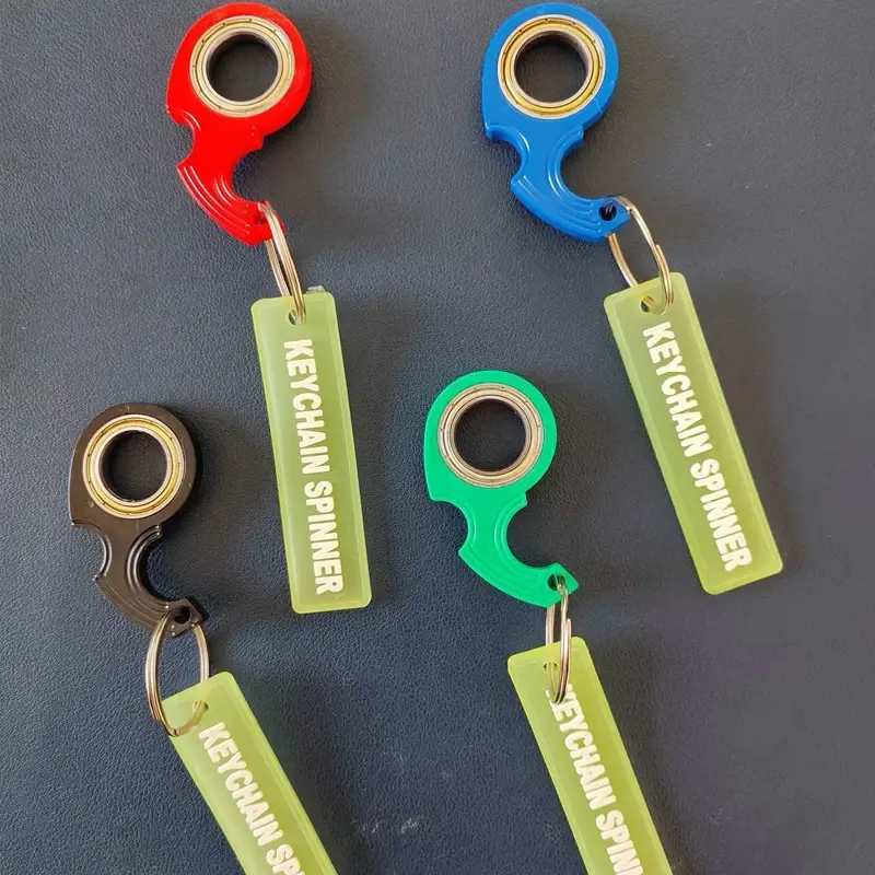 Korea Compact Nylon Spinner Fidget Keychain - Stress Relief EDC Gear, Fidget for Adults, Everyday Carry Toy, Durable