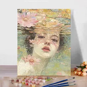 Klimt-style DIY digital oil painting, hand-painted abstract art painting, decorative painting for the living room with therapeutic and stress-relieving effects
