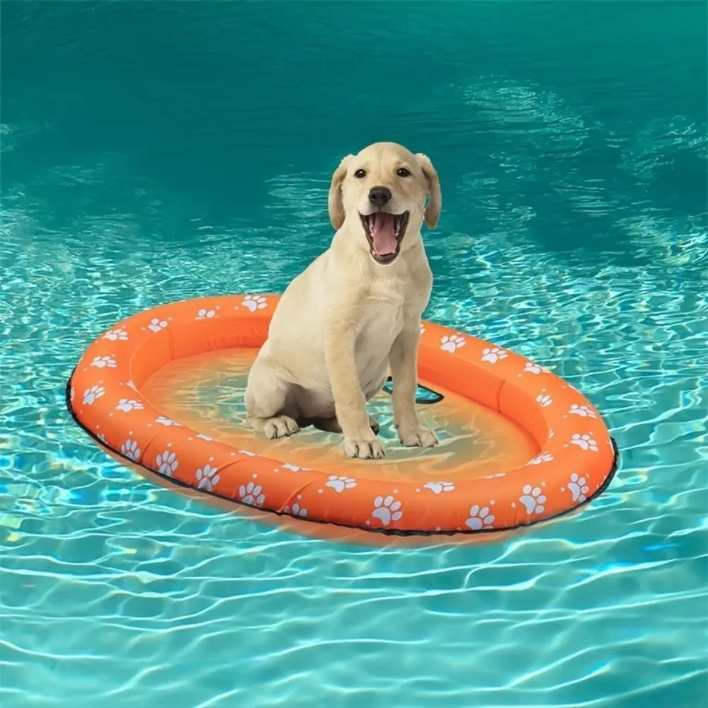 Inflatable Dog Pool Float Raft, Foldable PVC Cooling Floating Bed, Waterproof Swimming Float Mat, Portable Summer Pet Water Accessory for Backyard Pool Outdoor Use
