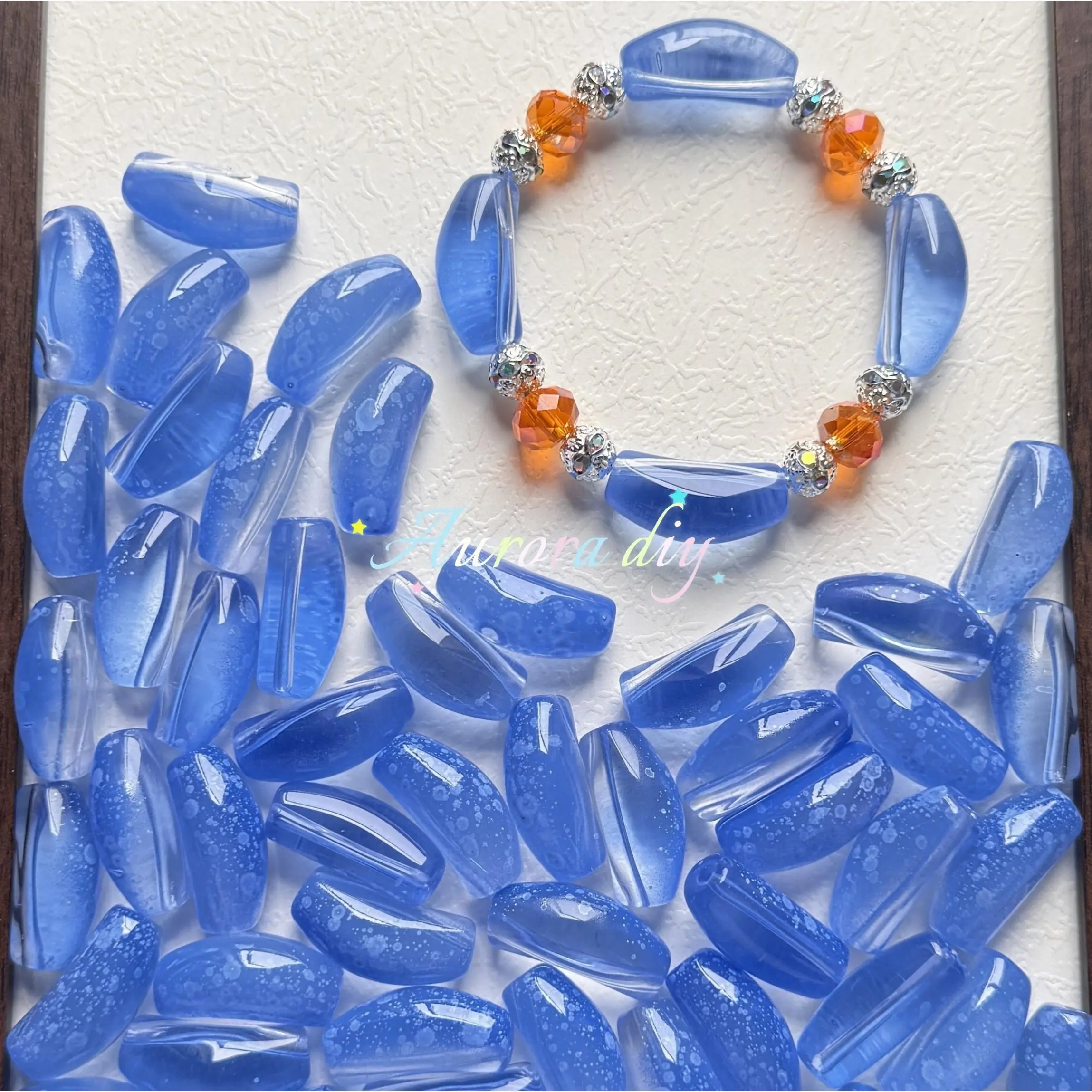 ✨【NEW】Transparent Bubble Curve | Multicolor Curved Tube Glass Beads For DIY Bracelet Necklace Jewelry Making Craft Supplies