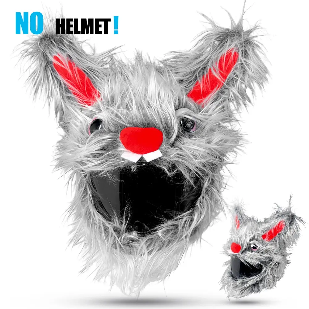 Long Hair Crazy Rabbit Helmet Costume, Motorcycle Full Helmet Universal Creative Decoration, Riding Photo Attractive Funny Headgear