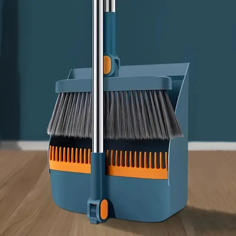 Space-Saving Invisible Cleaning System, Foldable Broom Set, Collapsible Broom, Hidden Behind Door, Perfect Storage Solution, Easy Cleanup Tools, Folding Broom