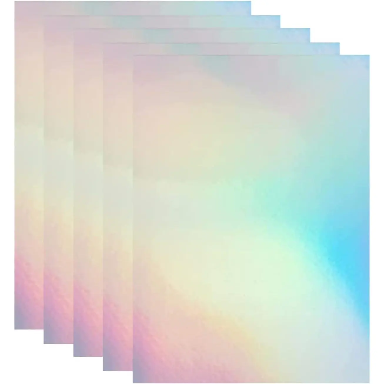 25 Sheets Clear Holographic Laminate Sheets Self-Adhesive Paper