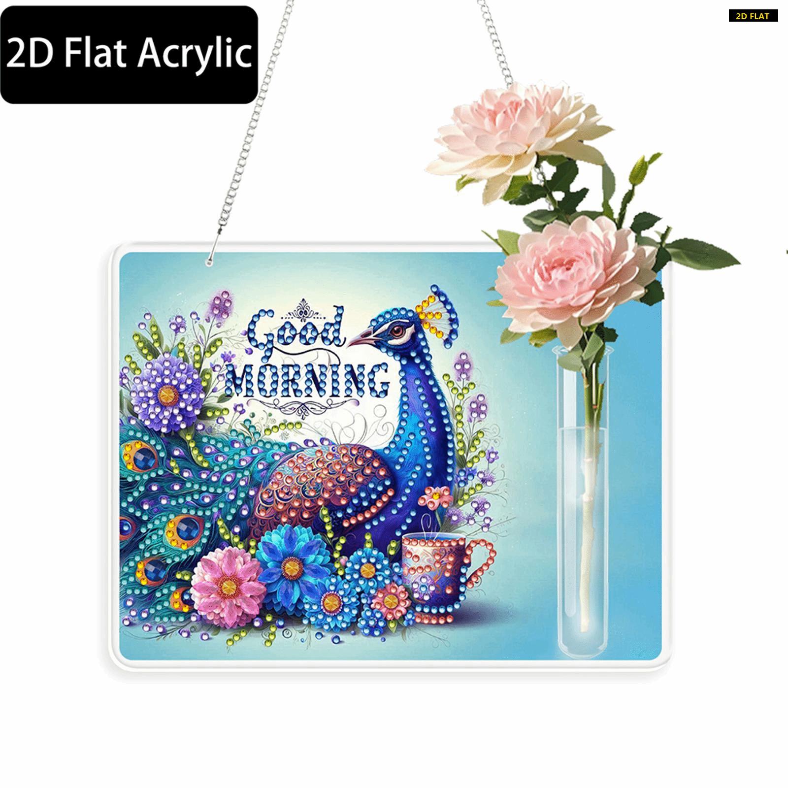2D FLAT2D Flat Acrylic Decorative Wall Tube Vase Special Shape Hanging Diamond Art Kits Diamond Painting Hanging Ornament Window Hanging ADiamond Painting Kit is Suitable for Decorations. Create Unique DIY Handicrafts, Making Gifts Distinctive and Unique!