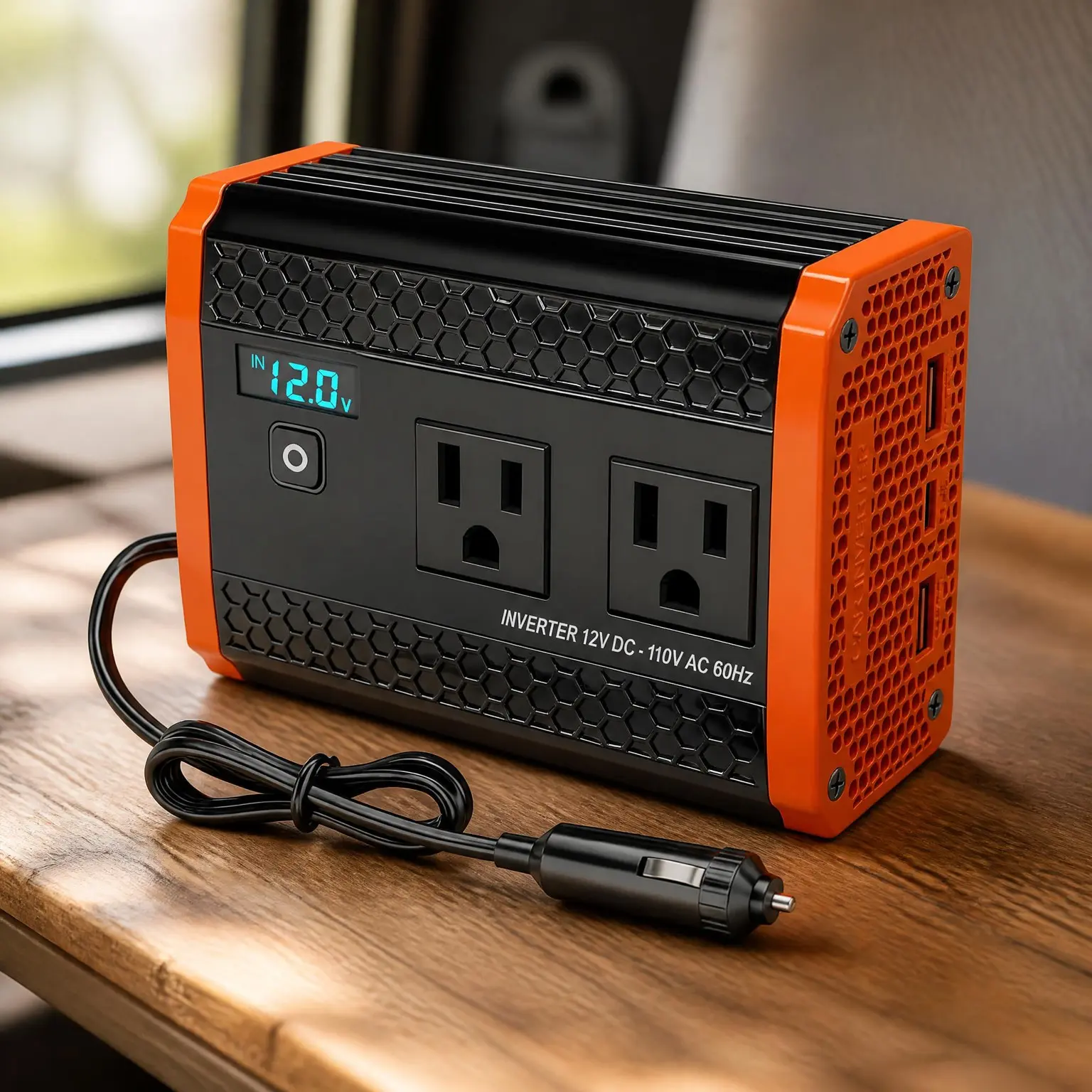 400W Power Inverter for Car with Dual AC Outlets, USB 24W/30W Fast Charging, 12V to 110V Cigarette Lighter Adapter for Laptop, Camping & Road TripsGift