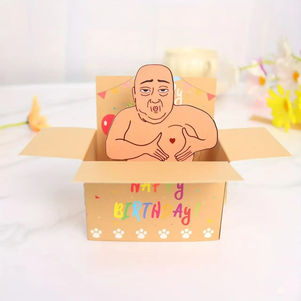 1Pc Funny Figure 3D Pop-Up Birthday Card – Funny Greeting Card With Envelope, Humorous Happy Birthday Celebration Card For Colleagues, Family, Friends, Best Friends & Adults, Novelty Bestie Birthday Card Pop Up Cards