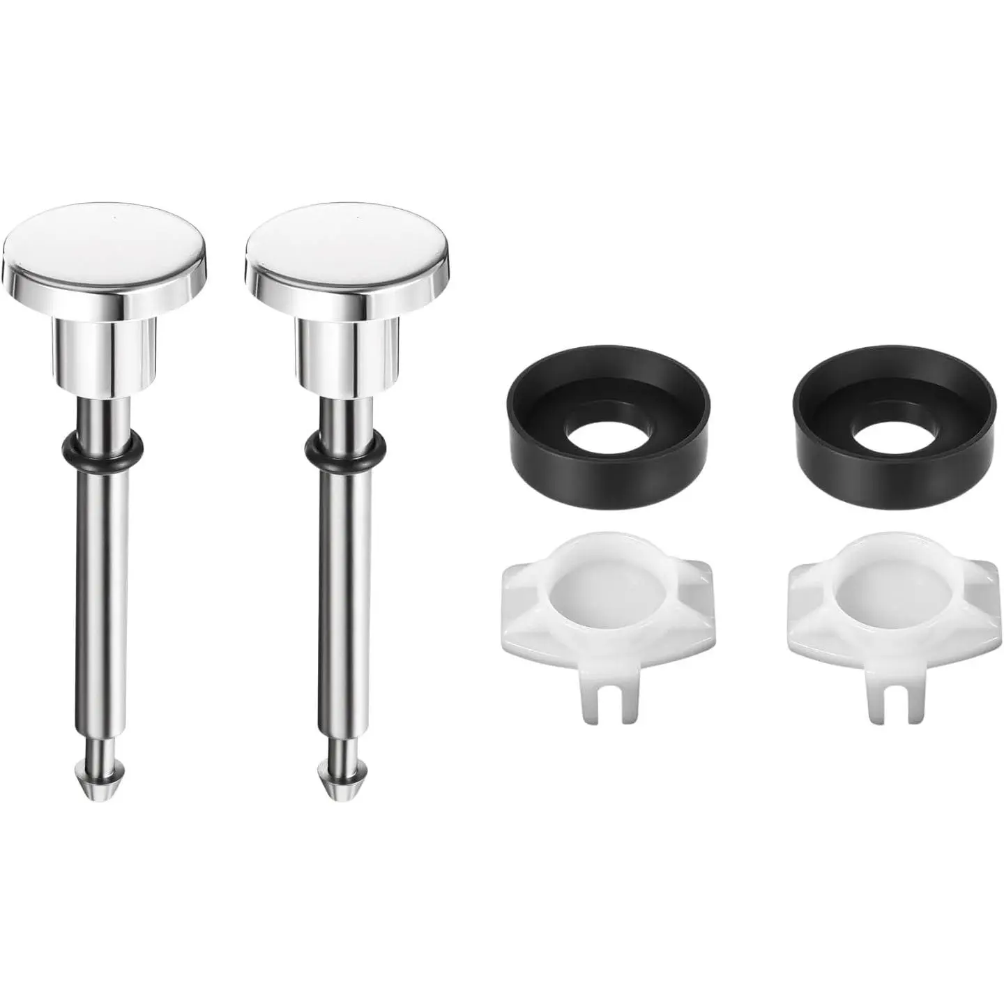 2 Set Tub Spout Diverter Repair Kit - Universal Bathroom Shower Bathtub Leaky Faucet Replacement Parts, Includes 2 Diverter Valve Stems, 2 Cup Seals and 2 Gates (Chrome, Classic Style)