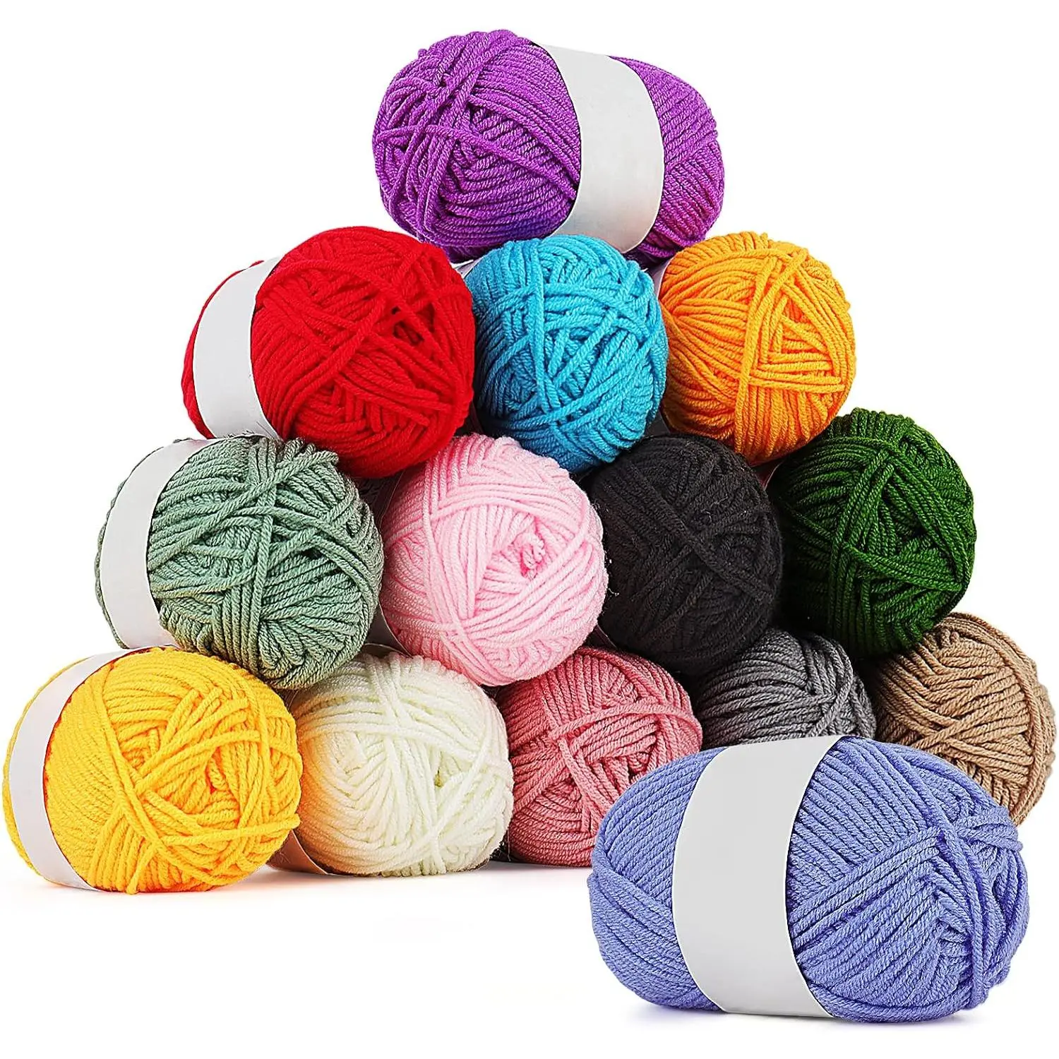 Yarn for Crocheting & Knitting, 25gx14 Colors Crochet Yarn 1071yd  Yarns for Crochet  Kit, Multicolor Kit 4ply Soft Yarns Set for Beginners/Professionals