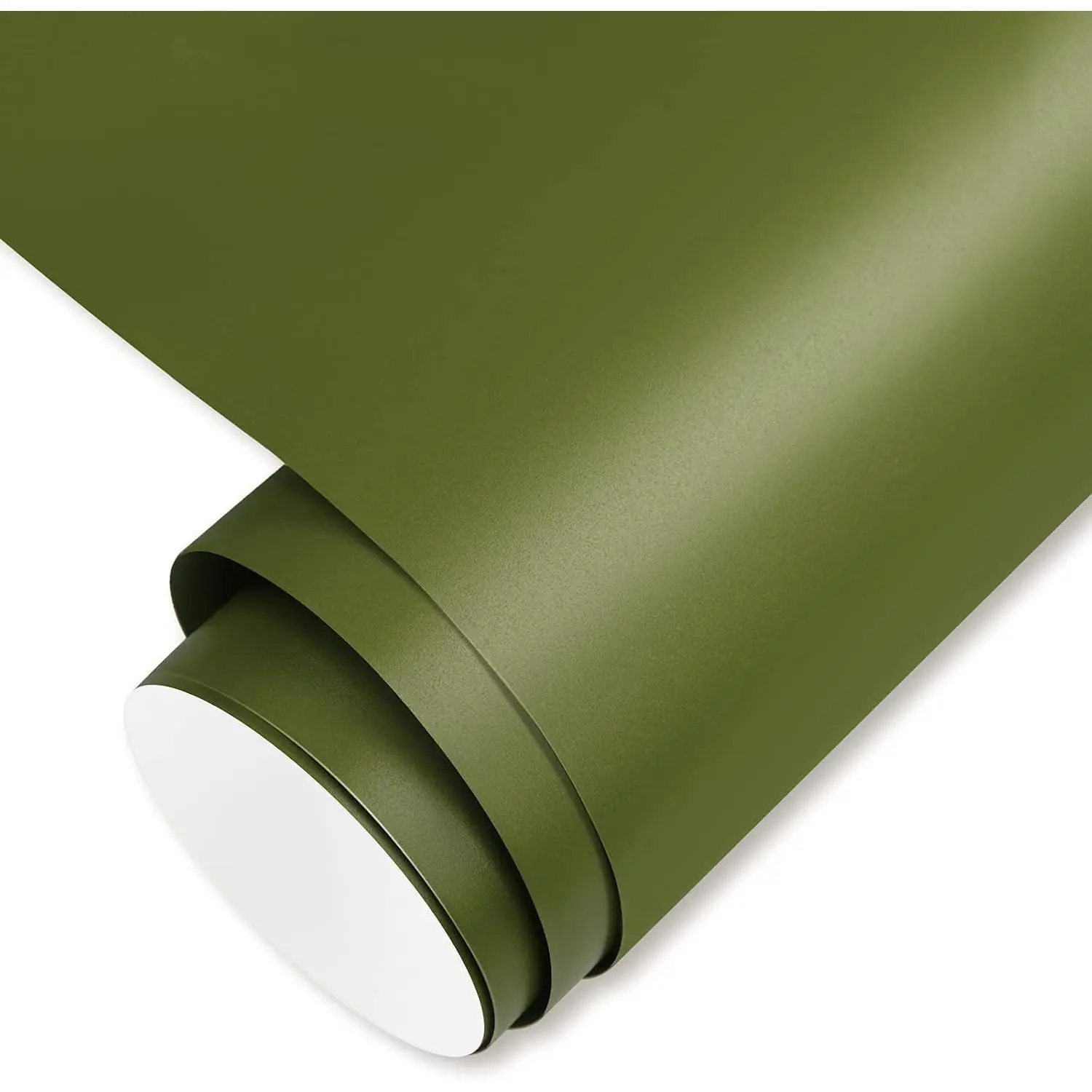 Green Vinyl Army Green Self Adhesive Vinyl Craft Permanent Vinyls Roll 12" x 10ft for DIY Sticker, ,  Decor, Matte Olive Green