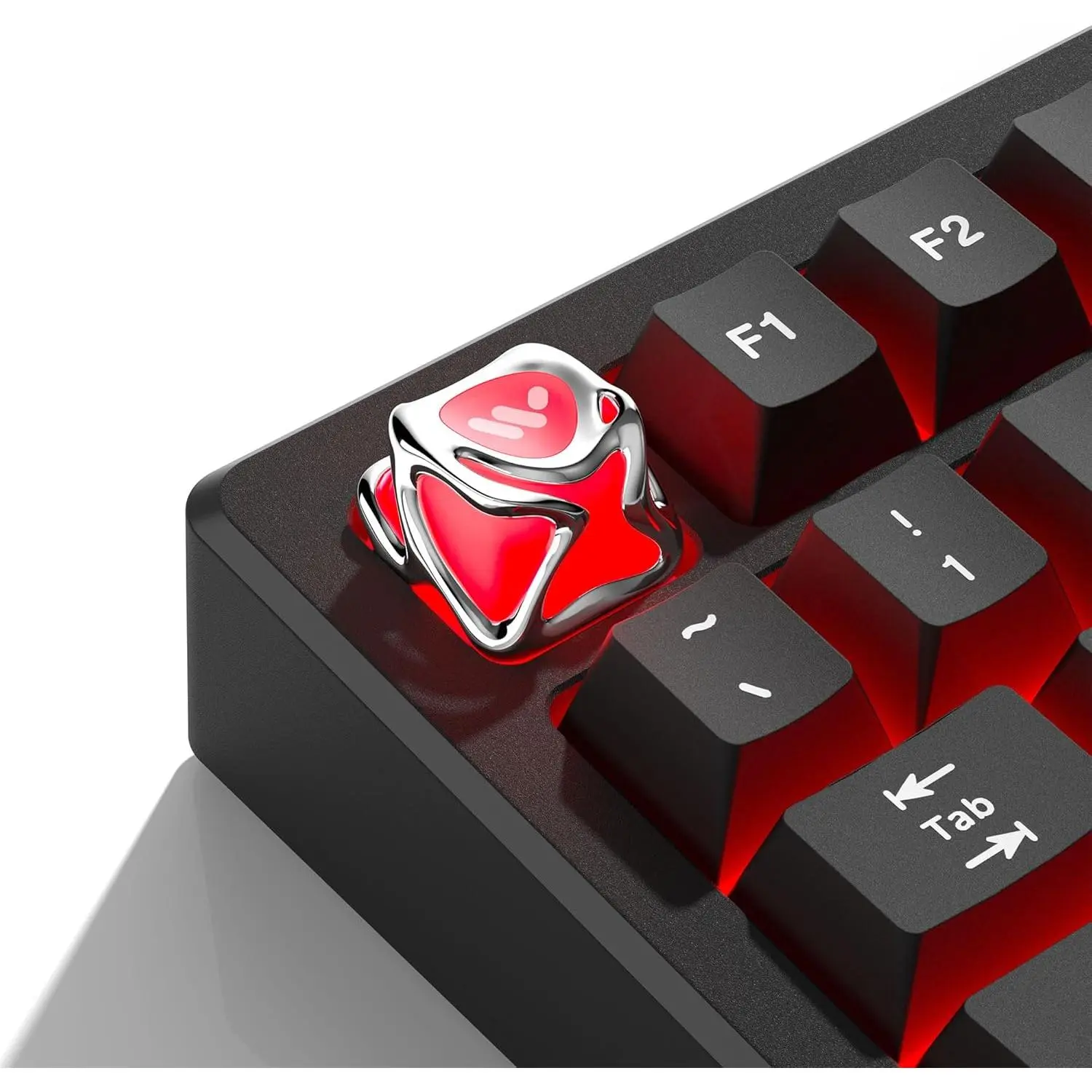 1U Translucent Metal Liquid Keycaps for Mechanical Keyboards Esc, Custom Keycaps, Shine Through PC Key caps  for Gaming and Typing -