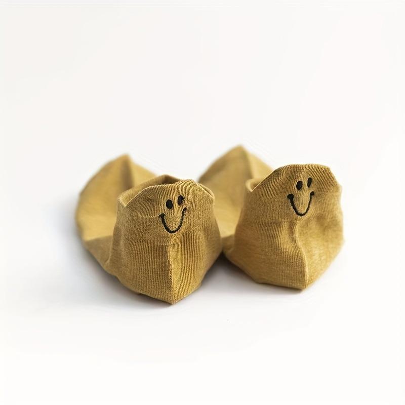 1pcs Cute Face Ankle Socks for Women - Soft & Comfortable Low-Cut Design, Smiling Face Pattern, Cute Socks Womenswear