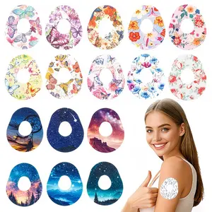 18-Pack Dexcom G7 Sensor Protection Patches, Floral Design, Breathable and Flexible, Ideal for Active Lifestyle, Random Colors