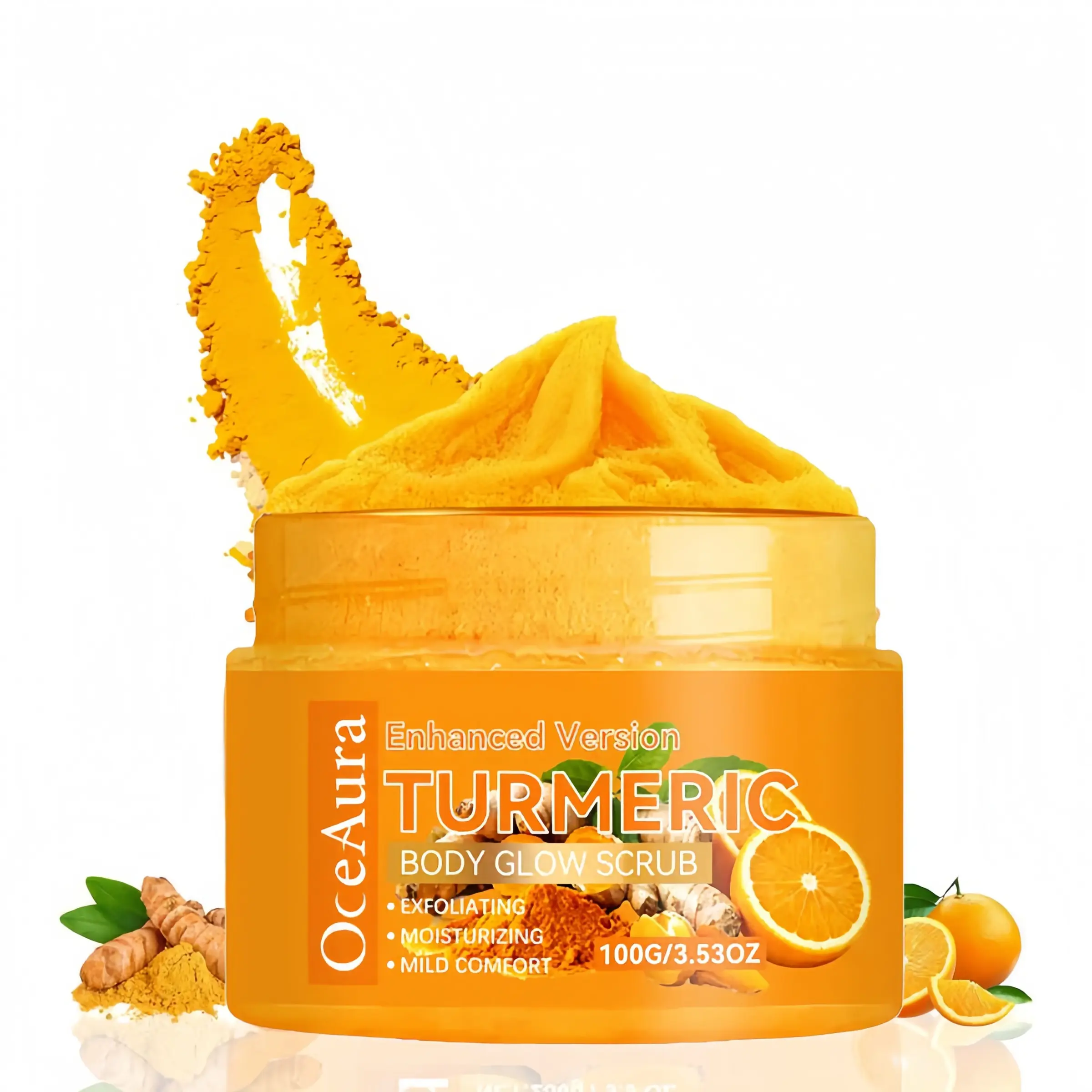 Turmeric Nourishing Scrub Body Care 100g - Hydrating Exfoliant Infused with turmeric extract and moisturizing ingredients. Gently exfoliates while deeply hydrating the skin, leaving it smooth, supple, and radiant.