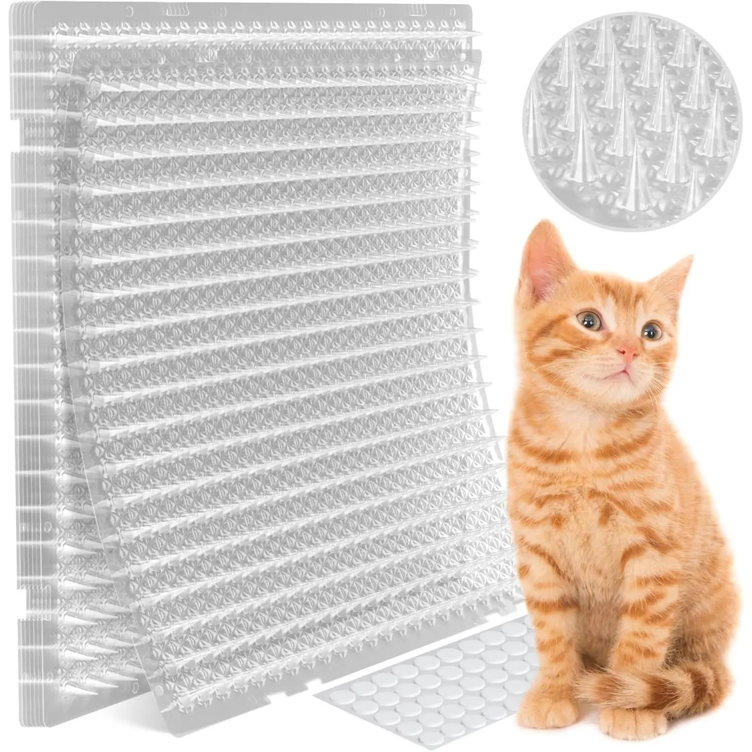 12 Pack Scat Mat for Cats - 16 x 13 Inch  Spike Mat with 1 Inch Spike is A    Mat Device for  Repellent Indoor & Outdoor to Deter Cats & Other  for  Seasons