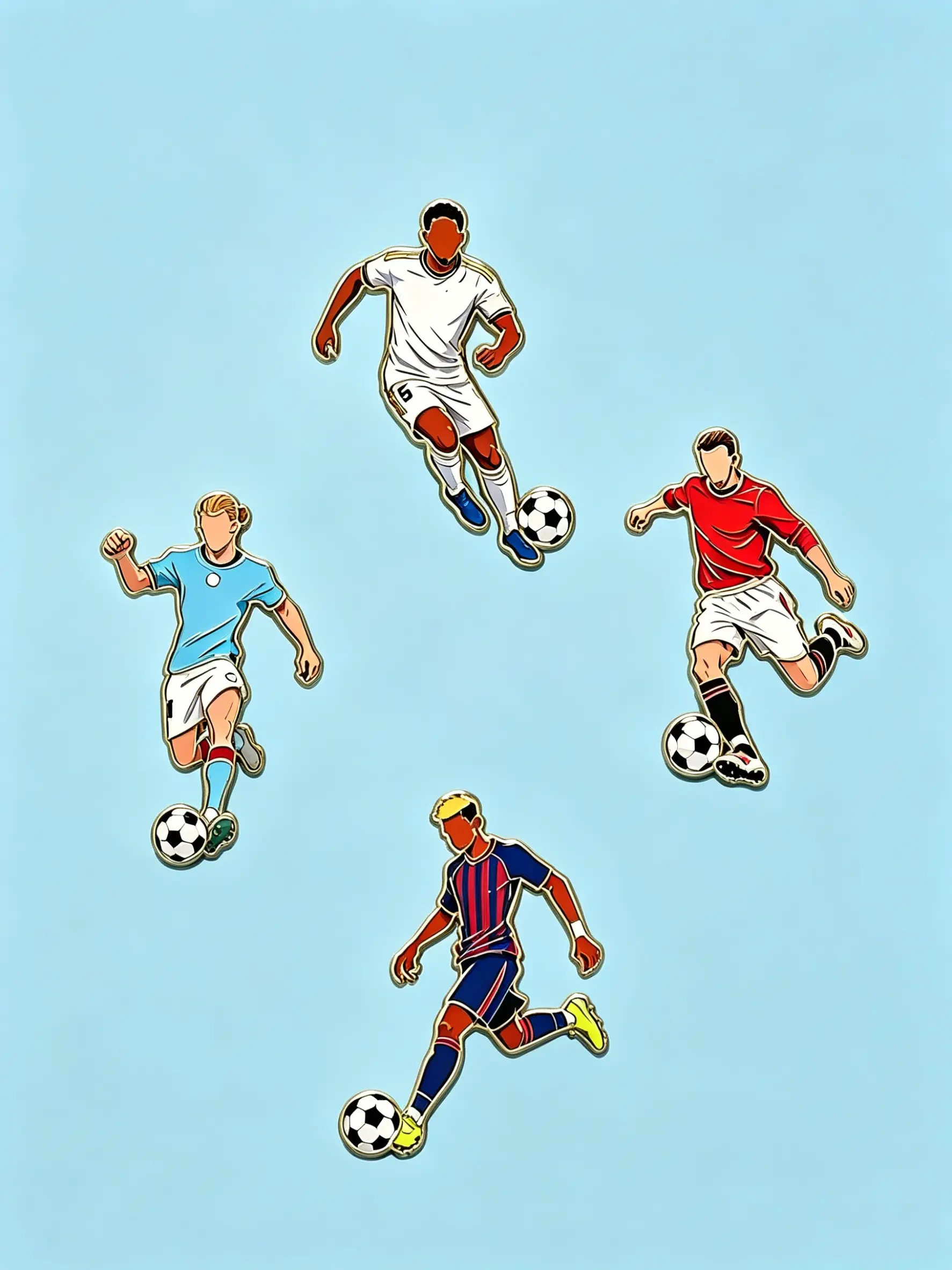 Football Star Character Enamel Brooch No.7 Player Football Sports Metal Badge Accessories Friend Gift