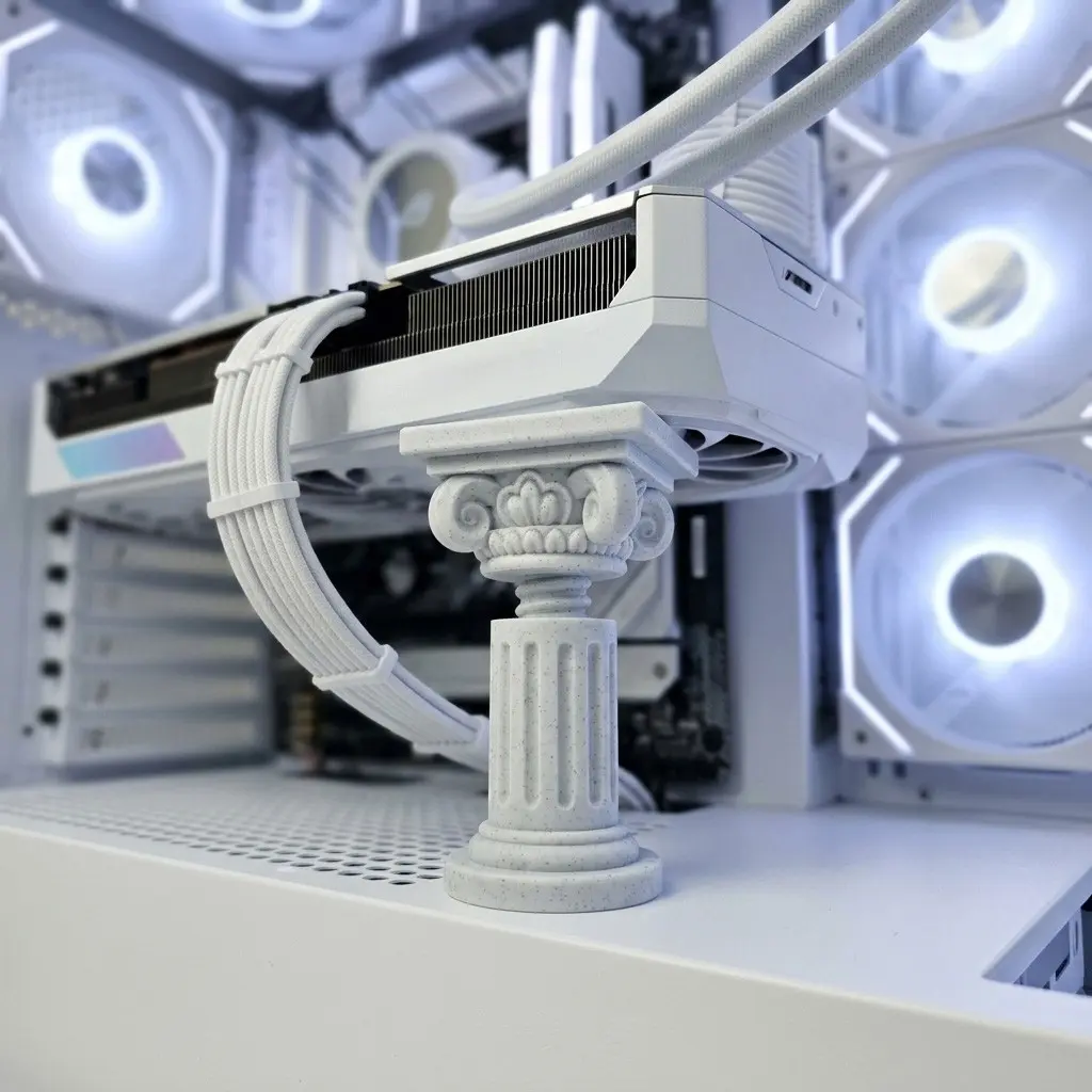Creative Adjustable Gpu Stand, Aesthetic Design, Roman Column Support for 7-11cm Space, Anti-Distortion and Twist, Flexible Graphics Card Holder, Stability, Adjustment
