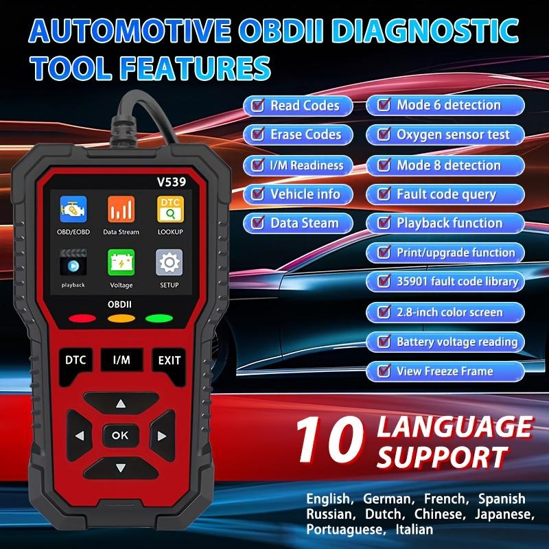 2025 New Model Car Code Reader V539, OBD2 Scanner, Supports 16 Working Modes and 35901 Fault Code Diagnostics