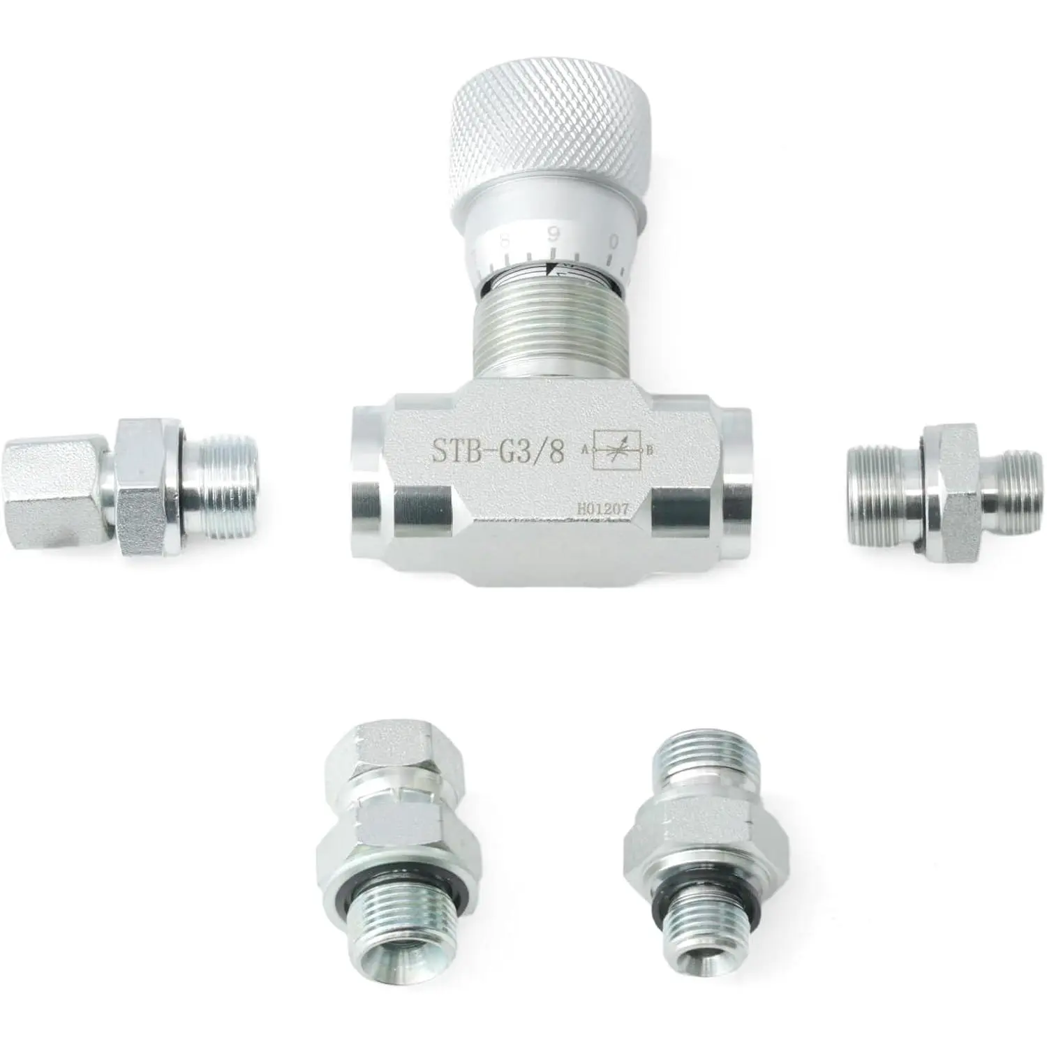 STB-G3/8 Hydraulic Flow Control Valve Compatible with Mini Excavator, 3/8" L08 M14 Connection    5 count