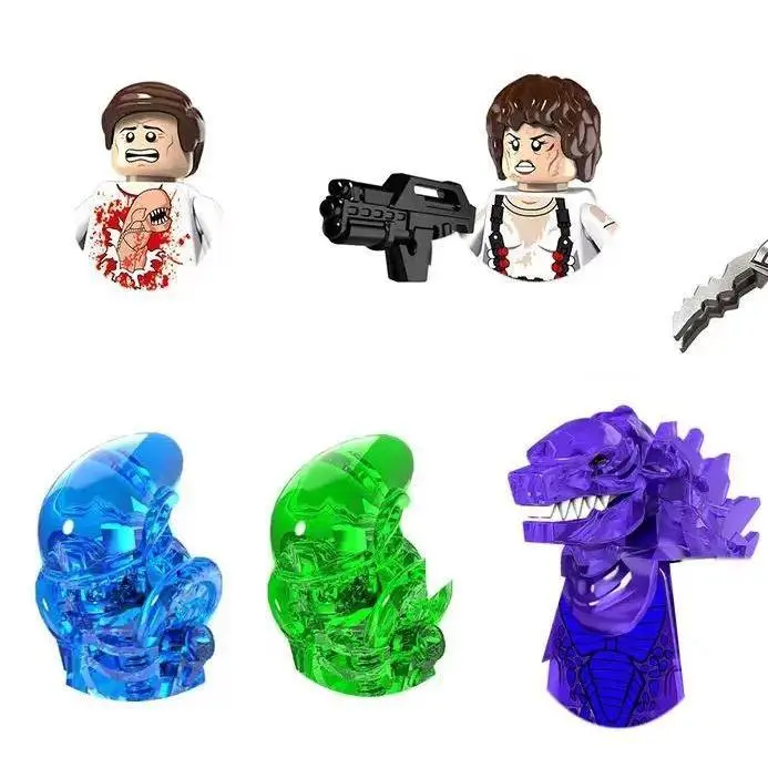 2026 new hot item GXL047 PG1147 PG1050 Sci-Fi Horror Movie Character Building Blocks Set, Alien & Hunter Style Mini Figures Kit