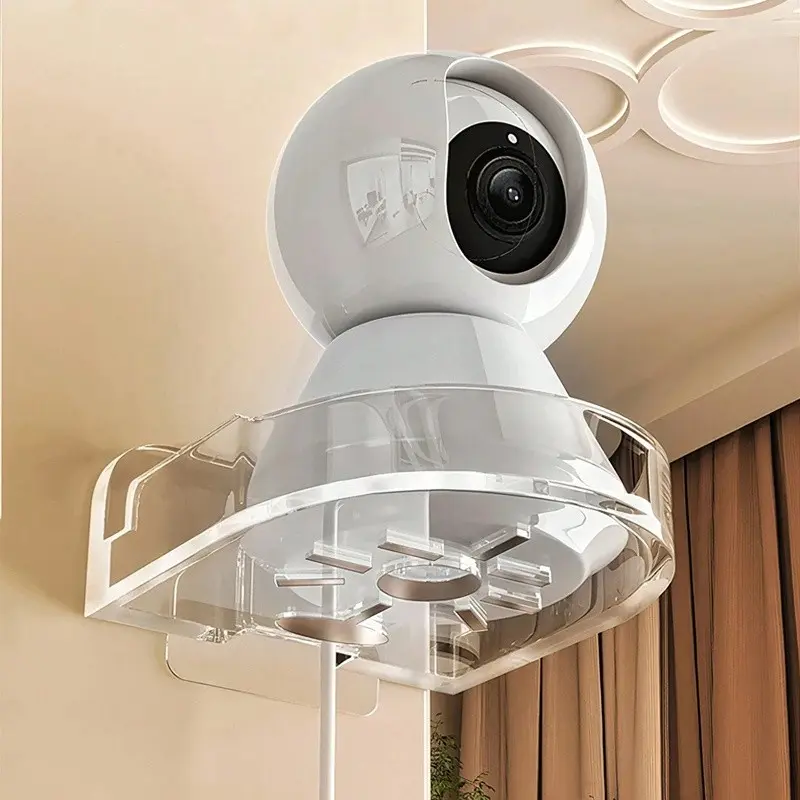 2pcs Adjustable Compact Monitor Stands, No-Drill Wall Mount Display Rack, Indoor Outdoor Surveillance Camera Projector Tray, Space-Saving Secure Installation