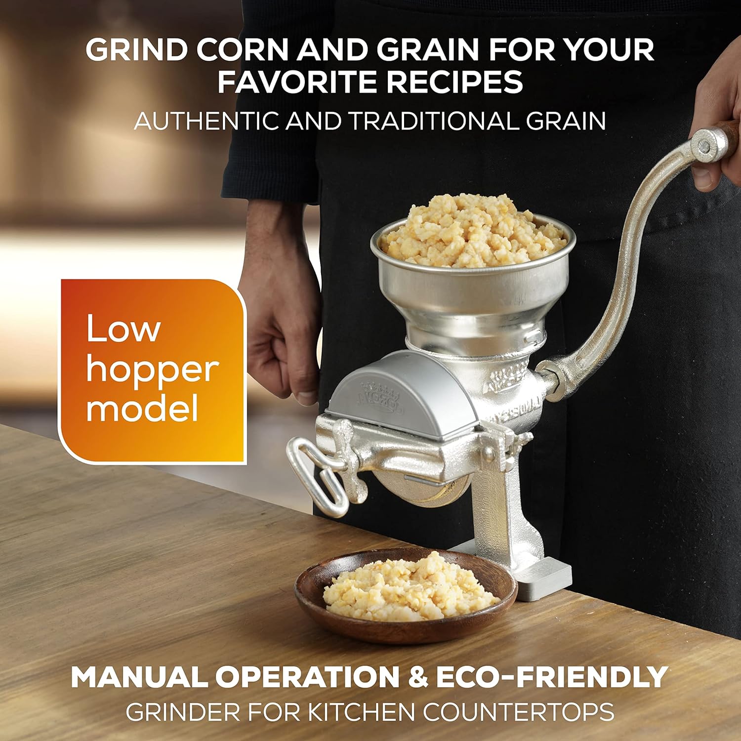Corona Corn with Low Hopper, Grain Mill, Manual For Corn, Rice, Soybeans, Pepper, Chickpeas, Cast Iron Wheat For Domestic Use Corona Corn with Low Hopper, Grain Mill, Manual For Corn, Rice, Soybeans, Pepper, Chickpeas, Cast Iron Wheat For Domestic Use