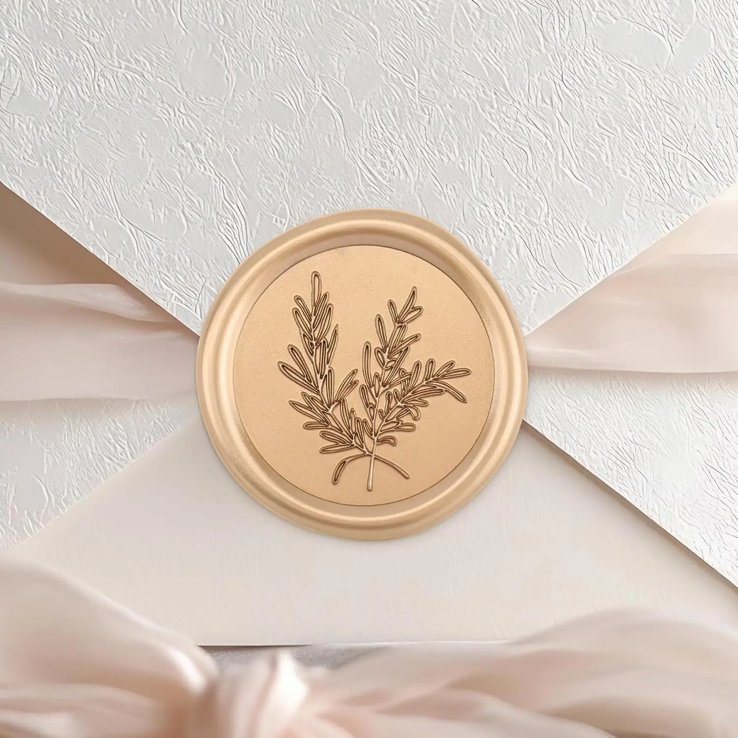 50 count Wax Seal Stickers - Rosemary Wedding Invitation Envelope Seal Stickers, Self- Adhesive Metallic Light  Wax  Stickers,  for Party Birthday, Christmas,  Wrapping