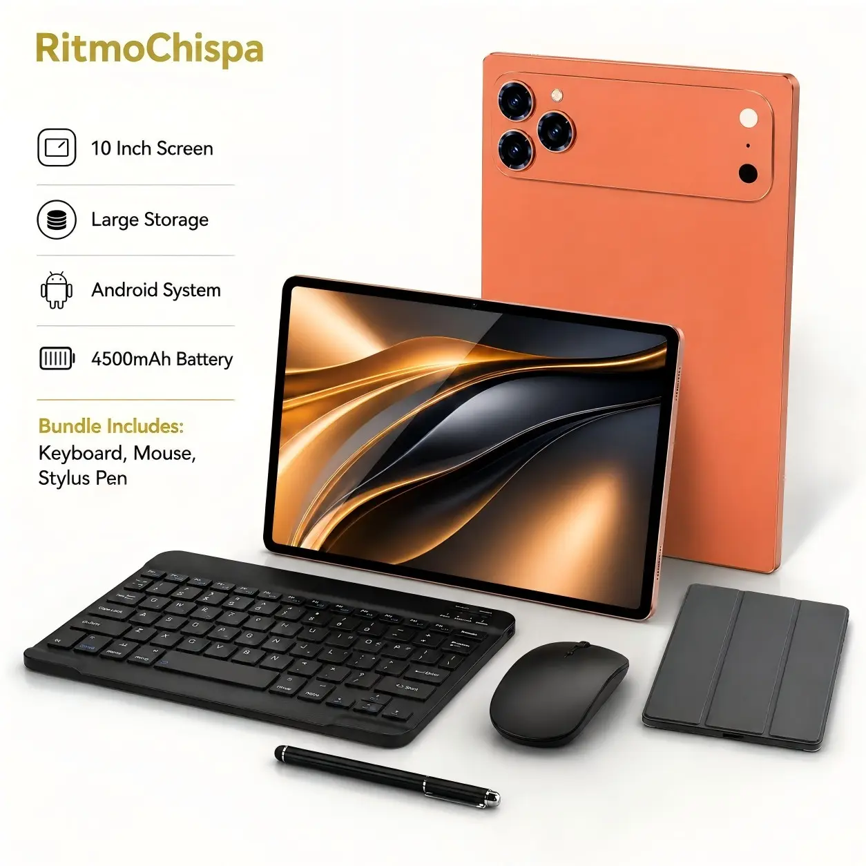 10.1 Inch Android Tablet PC,3GB RAM ,32GB Storage, Keyboard, Case, Mouse, Touch Pen, Dual Camera, Multi-Use