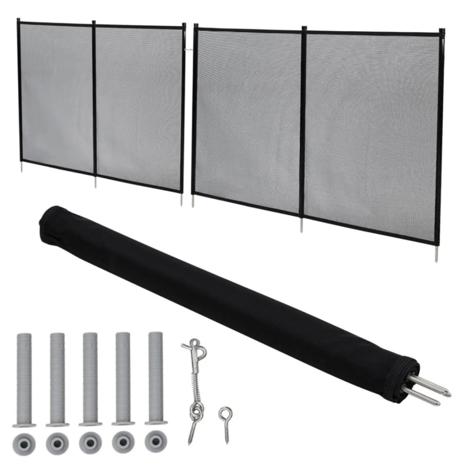 Garvee Removable Pool Safety Fence with Durable 320GSM PVC Mesh and Reinforced Stainless Steel Frame, 4FT Tall, Weather-Resistant, Fade-Proof, Easy Tool-Assisted Setup, Suitable for Inground and Above Ground Pools, Gardens, and Decks
