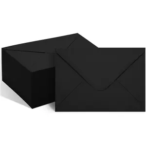 50 Packs Black A7 5x7 V Flap Envelopes for Invitations Graduation Baby Shower Wedding and RSVP Cards