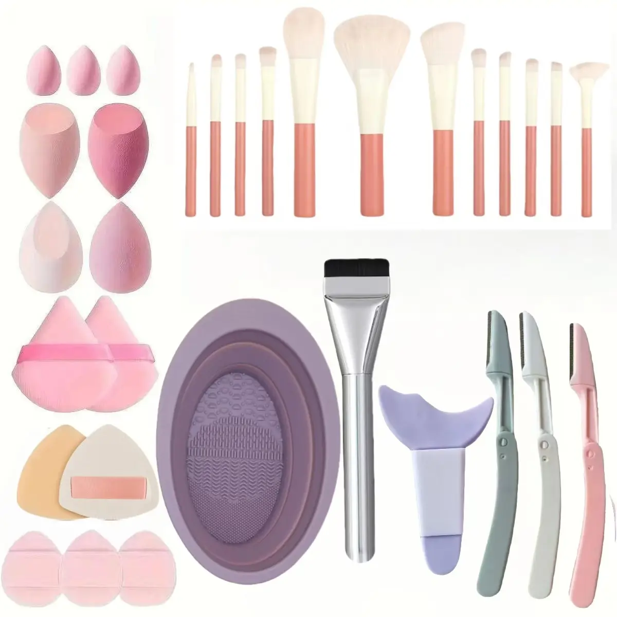 12pcs makeup brush set, eye shadow brushes, soft synthetic bristles, highlighter blush brush, face blending tools, holiday beauty set, complete cosmetic kit, premium face brushes, fluffy powder brush