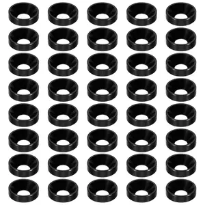 M5 Finish Countersunk Washer, 60pcs Anodized Aluminum Alloy Flat Cup Head Screw Gasket Bolt for Mechanical Accessories Parts DIY Models, Black