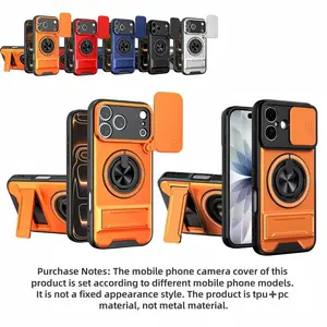 New Mecha Push Window Phone Case, Magnetic Ring Military Grade Shockproof Cover For iPhone 11, 12, 13, 14, 15, 16E, 16 Plus, 17 Promax, 17 Air.