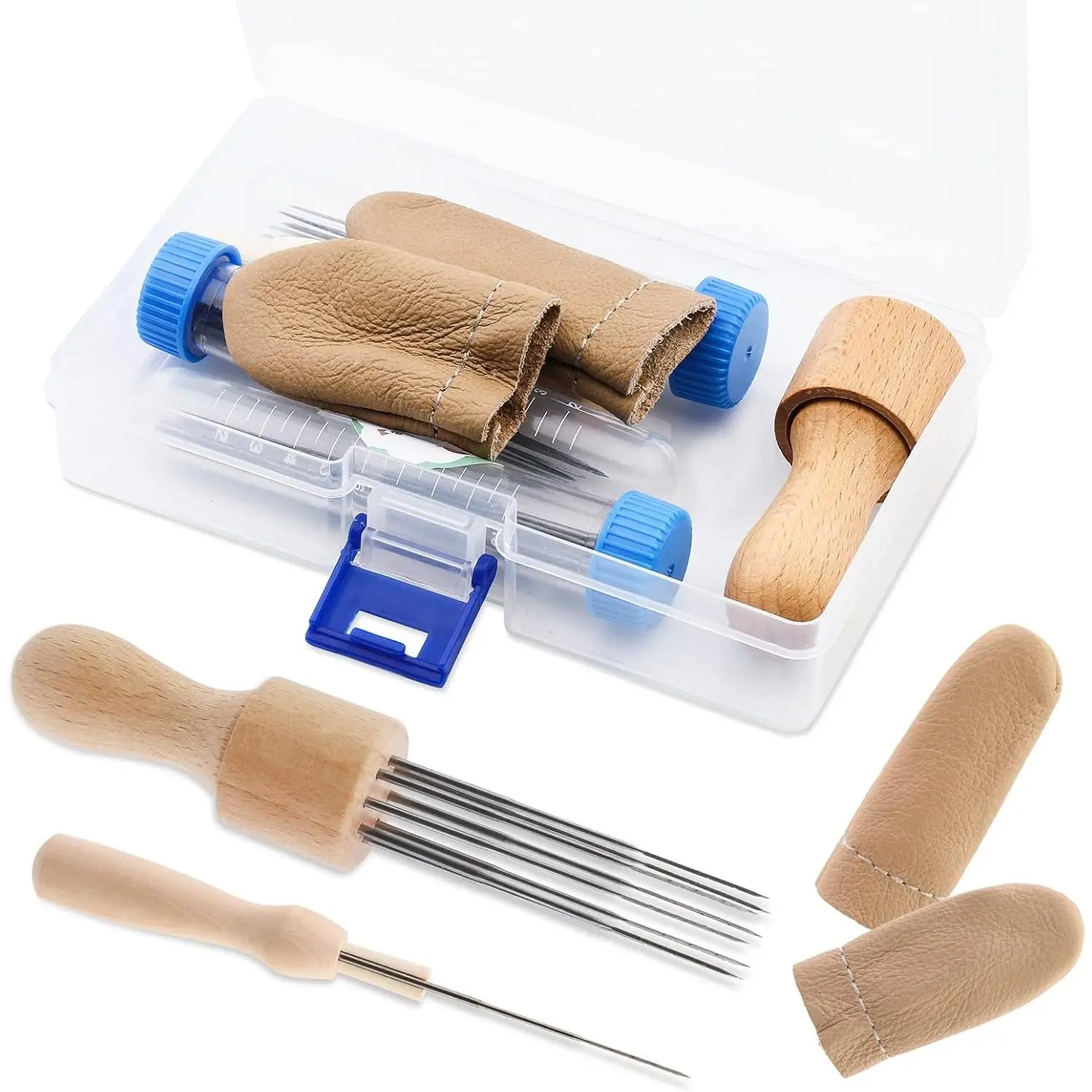 Felting Tools,  Felting Supplies  Felting  |  Felting Kit with 3 Size 30 count Felting ,Wooden Handle, Finger Cots,  for DIY Felting  Projects