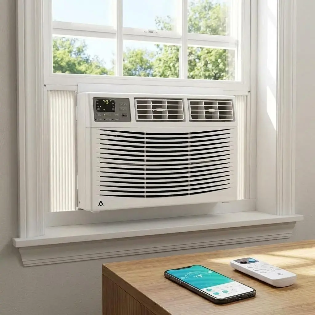 OP-Window Air Conditioner Heat Pump, 23200 BTU 4-in-1 Smart Inverter Window AC Unit, Cool Heat Fan & Dry 208/230V ,With Wifi Up to 950 Sq ft