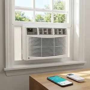 OP-Window Air Conditioner Heat Pump, 23200 BTU 4-in-1 Smart Inverter Window AC Unit, Cool Heat Fan & Dry 208/230V ,With Wifi Up to 950 Sq ft