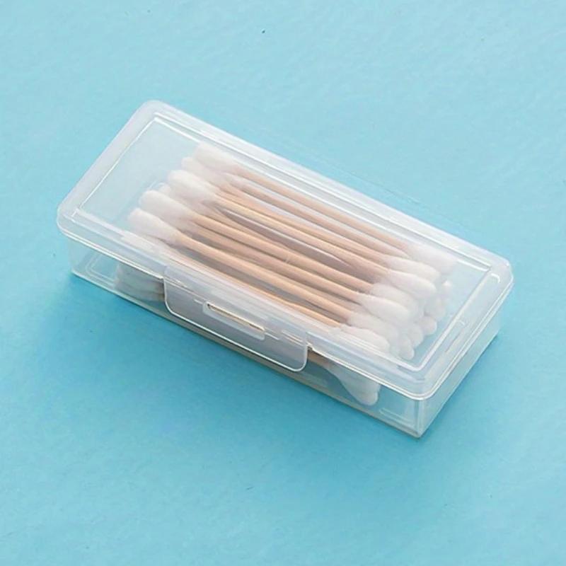 Clear Travel Mini Storage Box with Lid, 5 Counts Portable Compact Organizer for Toothpicks & Cotton Swabs, Essential Travel Accessories for Home Use, Travel Essentials