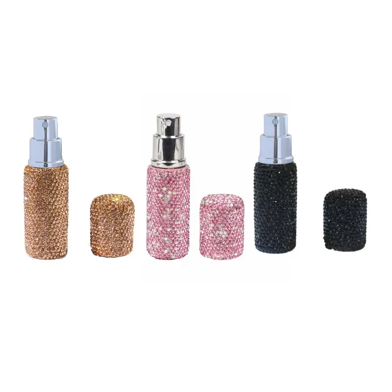 10ml Rhinestone Bottom Refillable Perfume Atomizer, Portable Mini Travel Spray Bottle, Exquisite Rhinestone Sample Sized Carry-On Cosmetic Makeup Perfume Vial