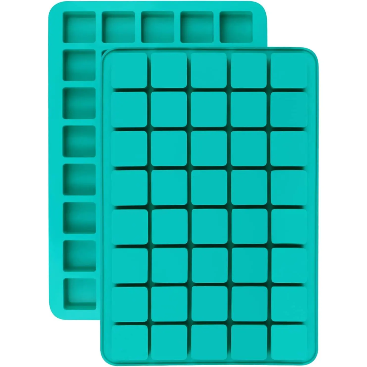 2 Pack 40-Cavity Square Caramel Candy Silicone Molds,Chocolate Truffles Mold,Whiskey Ice Cube Tray,Grid Fondant Mould,Hard Candy Mold Pralines Gummy Jelly Mold