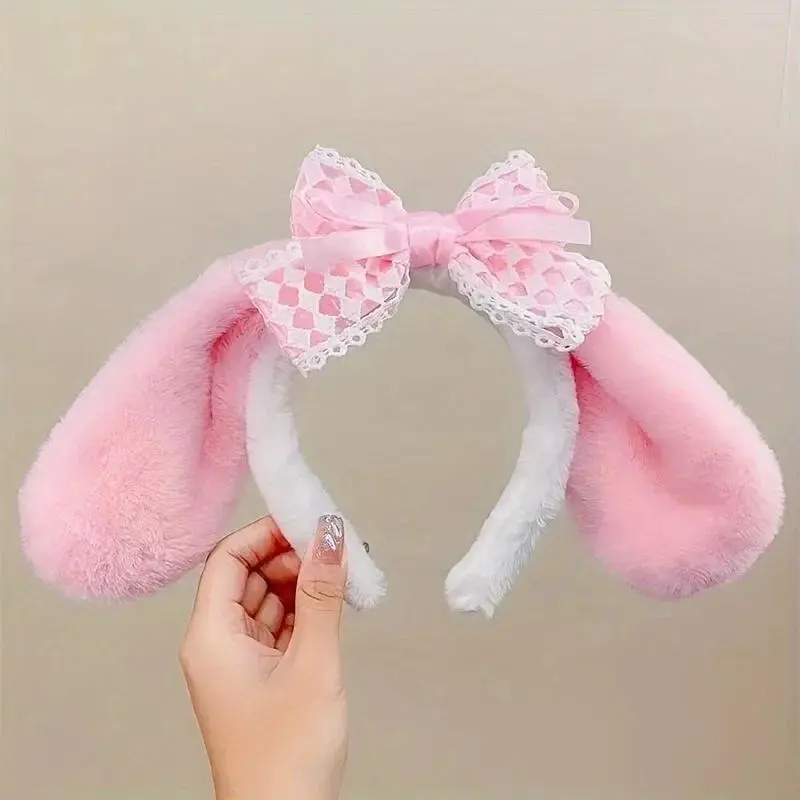 Girl's Fluffy Cinnamoroll Ears Headband with Bow Detail - DIY Felt Craft Halloween Cosplay Accessory (Toys & Hobbies)