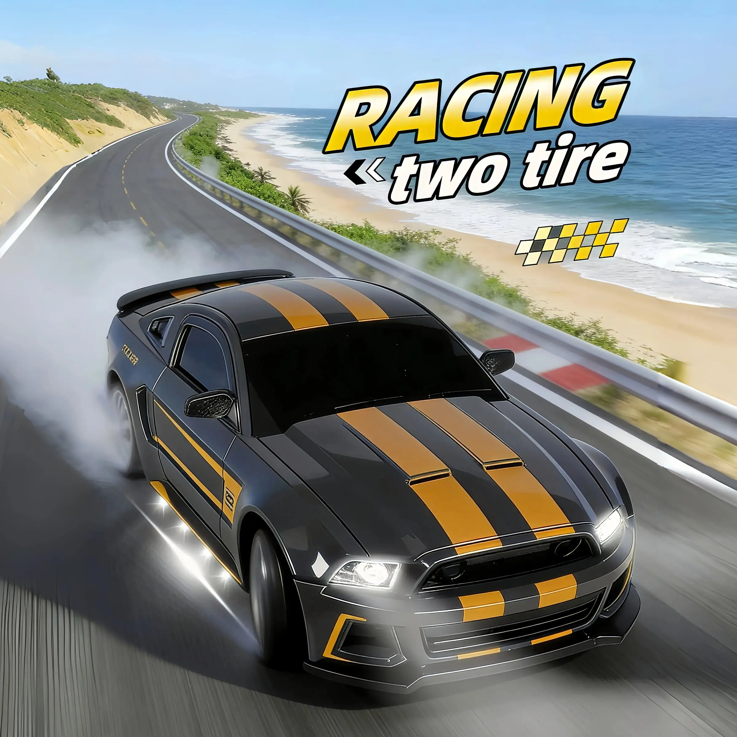 1:24 Remote Control Drift Car with 2.4GHz 4wd, Amazing Lights and Tires, Includes Road Obstacle Tools,suitable gift for boys and girls, Remote control enthusiasts Perfect Birthday Gift cars rc car remote control car rc drift car mini rc drift car car toy