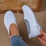 New Summer Breathable Mesh Slip-On Round Toe Casual Slip Ons Shoes for Women Comfortable Walking Sneakers