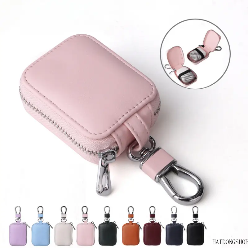 Travel Essential Viral Universal PU Leather Earbud Carrying Case with Keychain, Zipper Shockproof Protective Storage Bag Compatible with AirPods 1/2/3/Pro/Pro 2, Compact Portable Audio Accessory for Daily Travel and Commute,san,juda,tadeo pendant