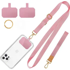 Phone Lanyard,Adjustable  Strap Crossbody Nylon Lanyard with Wrist Strap for  Smartphone,,Card Holder and Personal Effects (Solid )