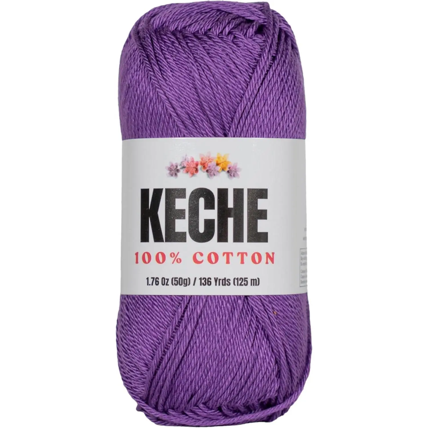 Cotton Yarn - 100% Cotton Yarn for Crocheting and Knitting, Mercerized Cotton Amigurumi Yarn Fine-Sport 2 1.76 oz (50g) / 136 Yrds (125 m) - Purple