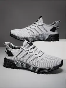 Men's Lightweight Mesh Sports Shoes, Non-Slip Knit Casual Sneakers for Men, Suitable for Running & Daily Commute