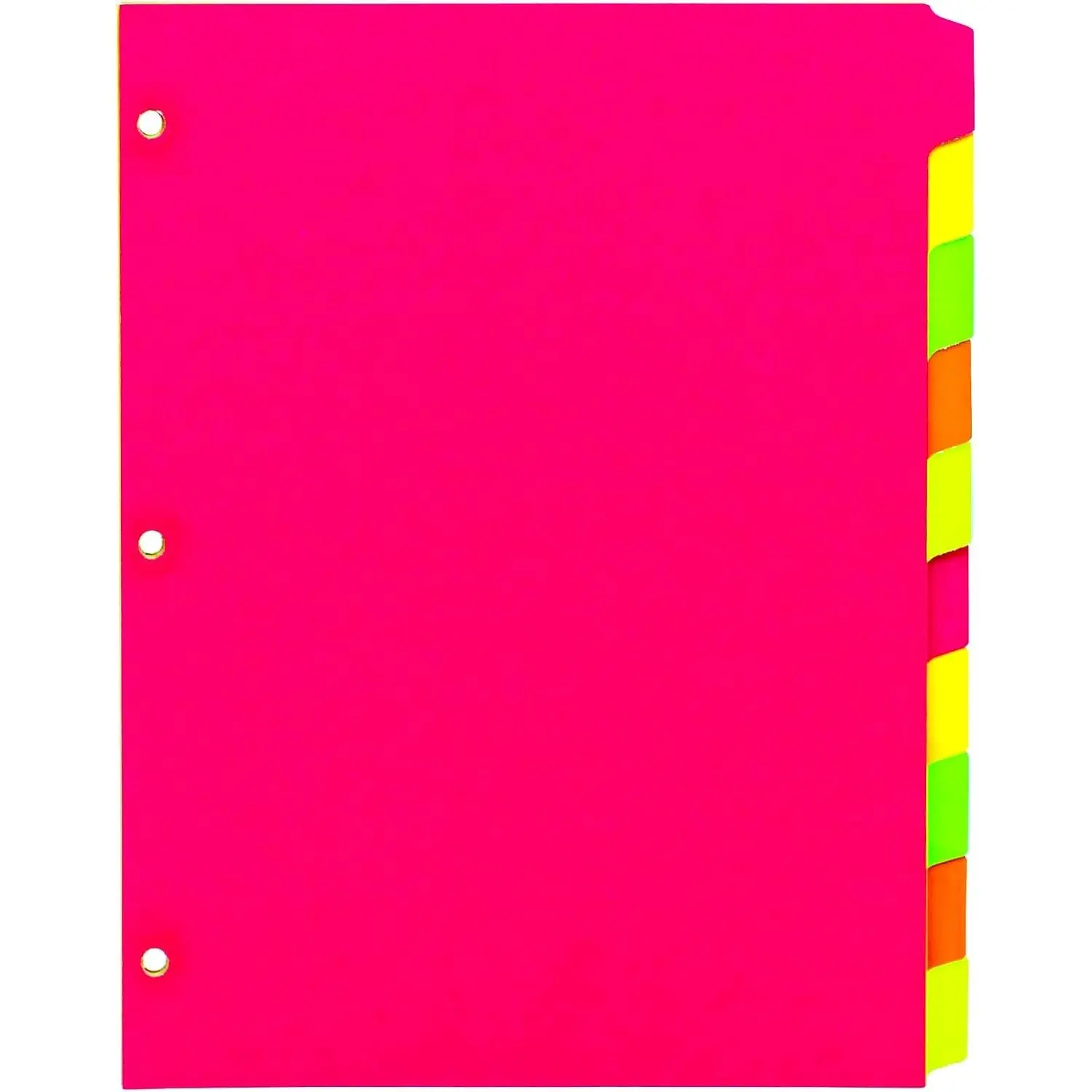 10-Part Tabbed Dividers for 3-Ring Binder – 10 Pack, 8.5 x 11 Inches, Neon Colors – Page Separators for Home, Office & School Organization