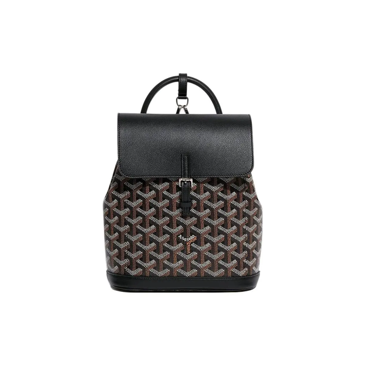 Goyard Alpin Monogram Canvas and Leather Backpack – Unisex Mini Backpack with Detachable Adjustable Strap, Black