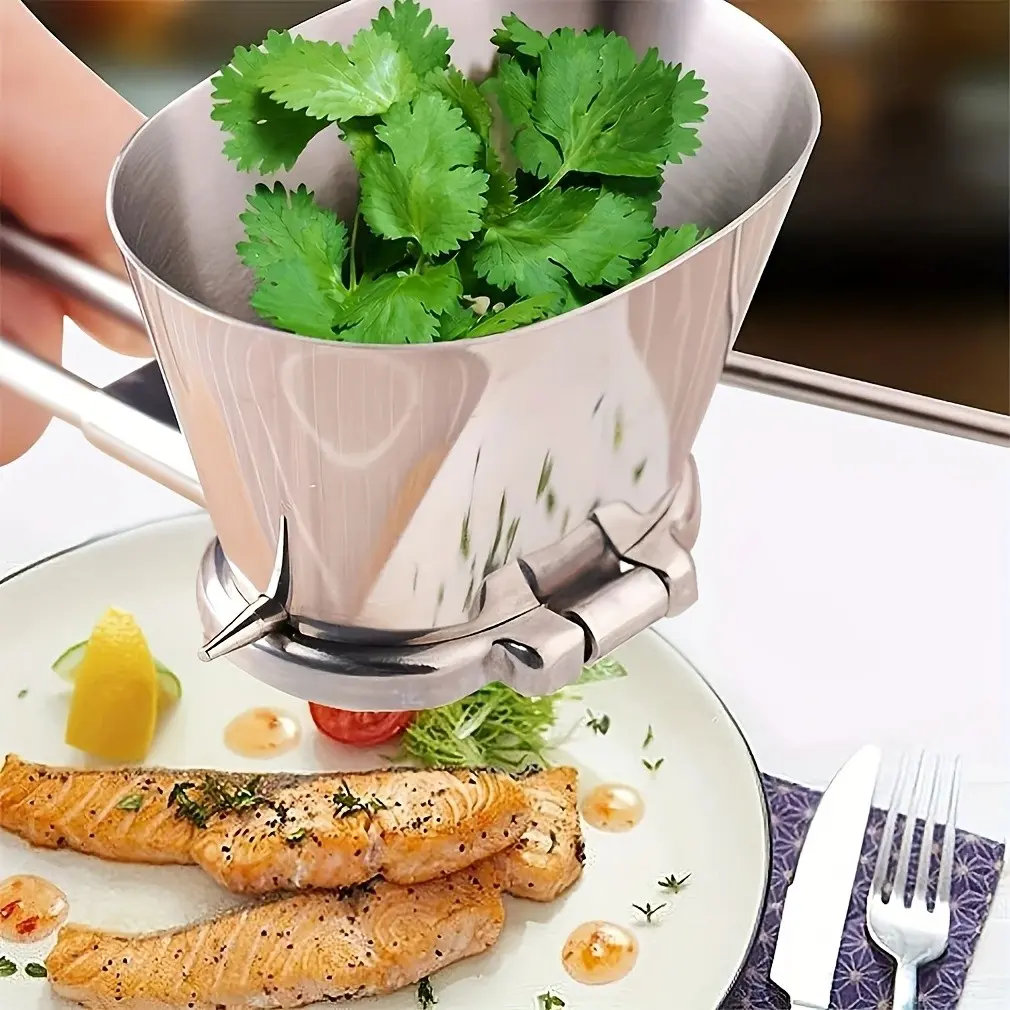 Durable Stainless Steel Manual Herb Chopper, Lightweight Multi-Functional Hand Spice Mill, Ideal for Home Kitchen Cooking, Kitchen Tool