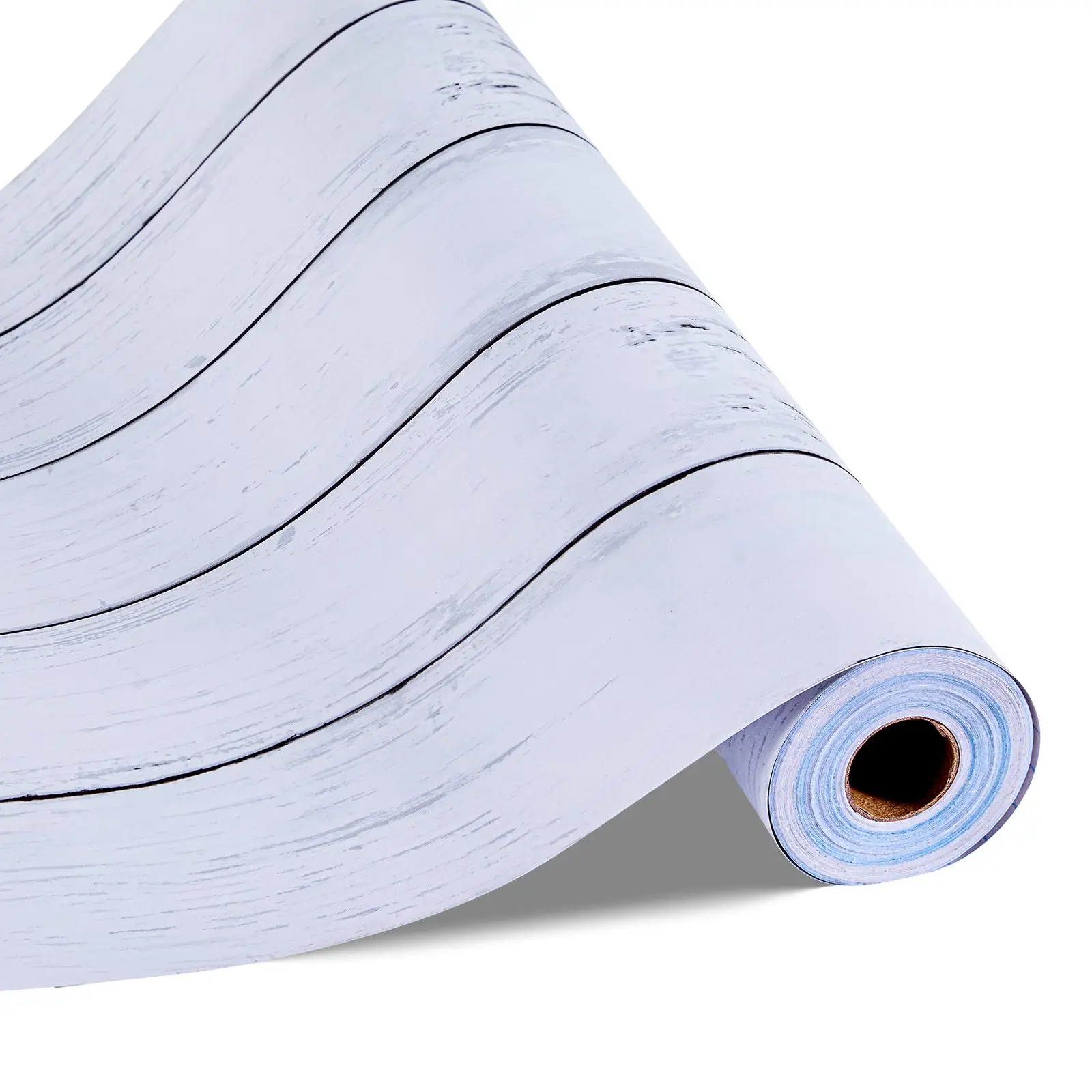 VEVOR Peel and Stick Wallpaper, 17.7 x 590.5 inch Contact Paper White Wood Textured Waterpoof Self Adhesive, Easy to Clean & Peel Wall Decorative Vinyl Roll for Bedroom Kitchen Bathroom Office Desk