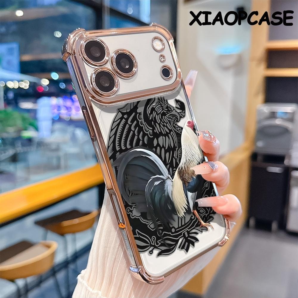 Rooster Eagle pattern four-corner drop-proof soft TPU phone case iPhone 17 Pro Max Air 16 15 14 13 12 11 Plus Fashionable camera protection shockproof and drop-resistant durable phone case